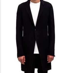 Rick Owens Long black trench coat jacket cotton vintage goth vamp punk blazer M